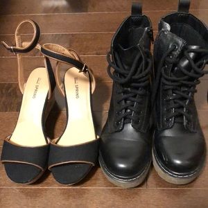 Boots and sandals together